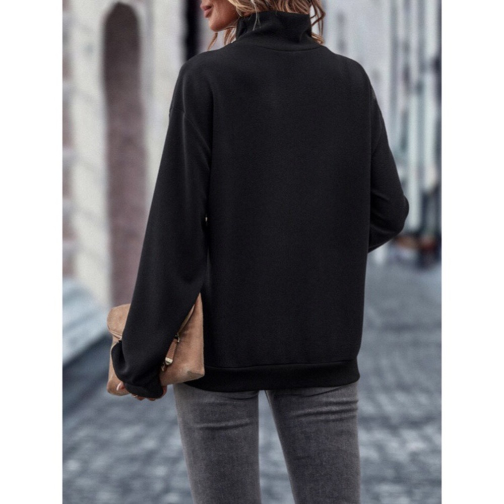 🐆 CASUAL BLACK LEOPARD LOOSE FIT HIGH NECK JUMPER! - Picture 2 of 10